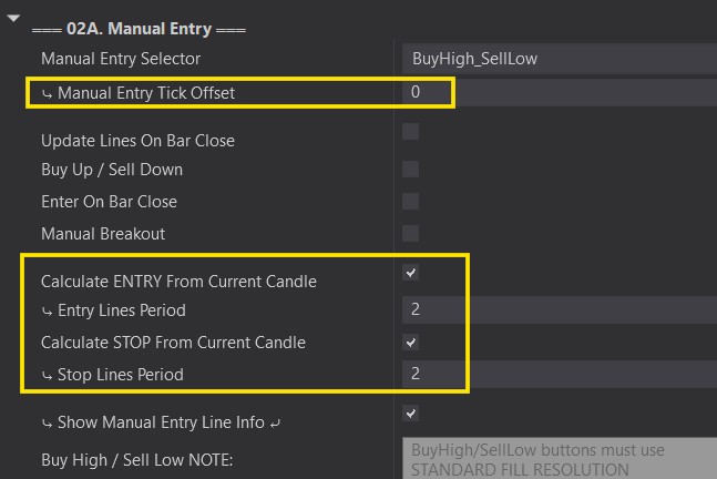 Manual Entry Line Offset / Period