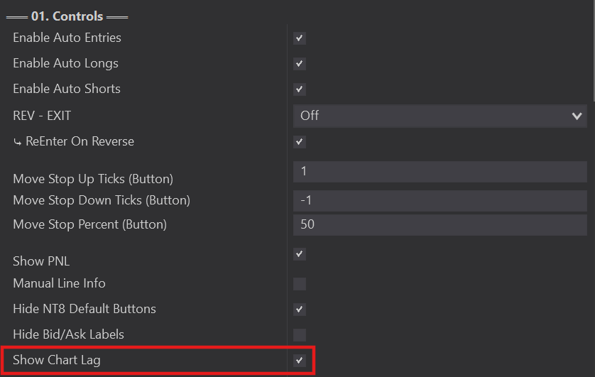 Show Chart Lag